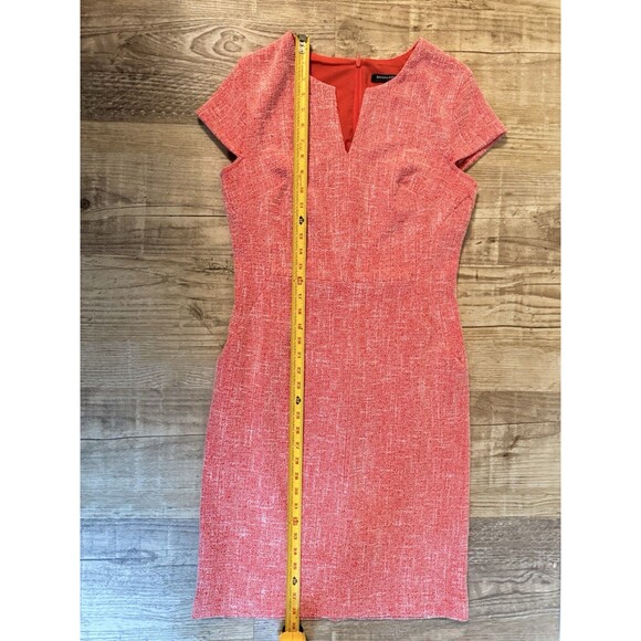 Banana Republic Dress Orange Red Cap Sleeve Tweed Sheath Size 4 EUC - Picture 6 of 10